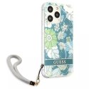 Guess GUHCP13LHFLSN iPhone 13 Pro / 13 6.1" étui rigide vert / vert Flower Strap