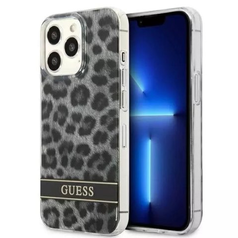 Guess GUHCP13LHSLEOK iPhone 13 Pro / 13 6.1" gris / gris hardcase Leopard