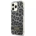 Guess GUHCP13LHSLEOK iPhone 13 Pro / 13 6.1" gris / gris hardcase Leopard