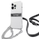 Guess GUHCP13LKC4GBSI iPhone 13 Pro / 13 6.1" Etui rigide transparent 4G Bracelet Gris Chaîne Argent