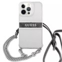 Guess GUHCP13LKC4GBSI iPhone 13 Pro / 13 6.1" Etui rigide transparent 4G Bracelet Gris Chaîne Argent