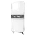 Guess GUHCP13LKC4GBSI iPhone 13 Pro / 13 6.1" Etui rigide transparent 4G Bracelet Gris Chaîne Argent