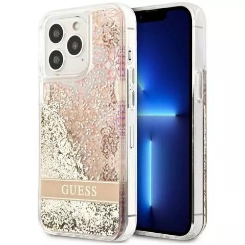 Guess GUHCP13LLFLSD iPhone 13 Pro / 13 6.1" étui rigide or / or Paisley Liquid Glitter