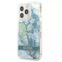 Guess GUHCP13LLFLSN iPhone 13 Pro / 13 6.1" étui rigide vert / vert Flower Liquid Glitter