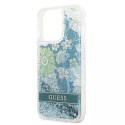 Guess GUHCP13LLFLSN iPhone 13 Pro / 13 6.1" étui rigide vert / vert Flower Liquid Glitter