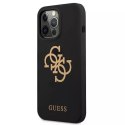 Guess GUHCP13LLS4GGBK iPhone 13 Pro / 13 6.1 "étui rigide noir / noir Silicone 4G Logo