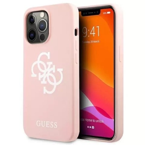 Guess GUHCP13LLS4GWPI iPhone 13 Pro / 13 6.1 " rose / rose étui rigide Silicone 4G Logo