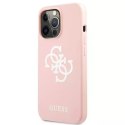 Guess GUHCP13LLS4GWPI iPhone 13 Pro / 13 6.1 " rose / rose étui rigide Silicone 4G Logo