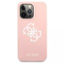 Guess GUHCP13LLS4GWPI iPhone 13 Pro / 13 6.1 " rose / rose étui rigide Silicone 4G Logo