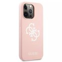 Guess GUHCP13LLS4GWPI iPhone 13 Pro / 13 6.1 " rose / rose étui rigide Silicone 4G Logo