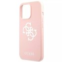 Guess GUHCP13LLS4GWPI iPhone 13 Pro / 13 6.1 " rose / rose étui rigide Silicone 4G Logo