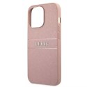 Guess GUHCP13LPSASBPI iPhone 13 Pro / 13 6,1" różowy/pink hardcase Saffiano Stripe