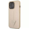 Guess GUHCP13LPSATLE iPhone 13 Pro / 13 6,1" étui rigide beige / beige SaffianoTriangle Logo