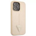 Guess GUHCP13LPSATLE iPhone 13 Pro / 13 6,1" étui rigide beige / beige SaffianoTriangle Logo