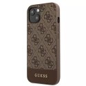 Guess GUHCP13SG4GLBR Étui rigide marron / marron pour iPhone 13 mini 5,4 "Collection Stripe 4G