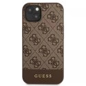 Guess GUHCP13SG4GLBR Étui rigide marron / marron pour iPhone 13 mini 5,4 "Collection Stripe 4G