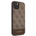 Guess GUHCP13SG4GLBR Étui rigide marron / marron pour iPhone 13 mini 5,4 "Collection Stripe 4G