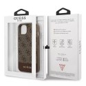 Guess GUHCP13SG4GLBR Étui rigide marron / marron pour iPhone 13 mini 5,4 "Collection Stripe 4G