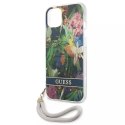 Guess GUHCP13SHFLSB iPhone 13 mini 5,4 "bleu / bleu étui rigide Flower Strap