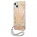 Guess GUHCP13SHFLSD iPhone 13 mini 5,4 "étui rigide or / or Flower Strap