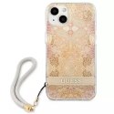 Guess GUHCP13SHFLSD iPhone 13 mini 5,4 "étui rigide or / or Flower Strap