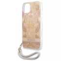 Guess GUHCP13SHFLSD iPhone 13 mini 5,4 "étui rigide or / or Flower Strap