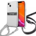 Guess GUHCP13SKC4GBSI iPhone 13 mini 5,4" Etui rigide transparent 4G Bracelet Gris Chaîne Argent