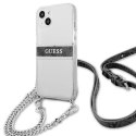 Guess GUHCP13SKC4GBSI iPhone 13 mini 5,4" Etui rigide transparent 4G Bracelet Gris Chaîne Argent