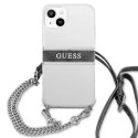 Guess GUHCP13SKC4GBSI iPhone 13 mini 5,4" Etui rigide transparent 4G Bracelet Gris Chaîne Argent