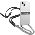 Guess GUHCP13SKC4GBSI iPhone 13 mini 5,4" Etui rigide transparent 4G Bracelet Gris Chaîne Argent