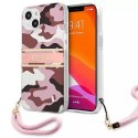 Guess GUHCP13SKCABPI iPhone 13 mini 5,4" étui rigide rose / rose Camo Strap Collection