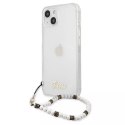 Guess GUHCP13SKPSWH iPhone 13 mini 5,4" Etui rigide transparent Blanc Perle