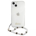 Guess GUHCP13SKPSWH iPhone 13 mini 5,4" Etui rigide transparent Blanc Perle