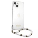 Guess GUHCP13SKPSWH iPhone 13 mini 5,4" Etui rigide transparent Blanc Perle