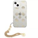 Guess GUHCP13SKSPEGO iPhone 13 mini 5,4 "or / or étui rigide Peony Chain Collection