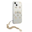 Guess GUHCP13SKSPEGO iPhone 13 mini 5,4 "or / or étui rigide Peony Chain Collection