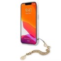 Guess GUHCP13SKSPEGO iPhone 13 mini 5,4 "or / or étui rigide Peony Chain Collection