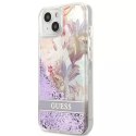 Guess GUHCP13SLFLSU iPhone 13 mini 5,4 "étui rigide violet / violet Flower Liquid Glitter