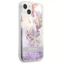 Guess GUHCP13SLFLSU iPhone 13 mini 5,4 "étui rigide violet / violet Flower Liquid Glitter