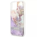 Guess GUHCP13SLFLSU iPhone 13 mini 5,4 "étui rigide violet / violet Flower Liquid Glitter