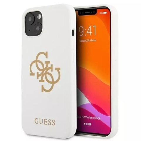 Guess GUHCP13SLS4GGWH iPhone 13 mini 5.4 "étui rigide blanc / blanc Silicone 4G Logo