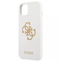 Guess GUHCP13SLS4GGWH iPhone 13 mini 5.4 "étui rigide blanc / blanc Silicone 4G Logo