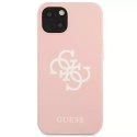 Guess GUHCP13SLS4GWPI iPhone 13 mini 5,4 "étui rigide rose / rose Silicone 4G Logo