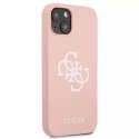 Guess GUHCP13SLS4GWPI iPhone 13 mini 5,4 "étui rigide rose / rose Silicone 4G Logo