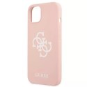 Guess GUHCP13SLS4GWPI iPhone 13 mini 5,4 "étui rigide rose / rose Silicone 4G Logo