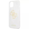 Guess GUHCP13SPCUGL4GTR iPhone 13 mini 5,4 "étui rigide transparent Glitter 4G Big Logo