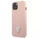 Guess GUHCP13SPSATLP iPhone 13 mini 5,4" étui rigide rose / rose SaffianoTriangle Logo