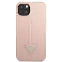 Guess GUHCP13SPSATLP iPhone 13 mini 5,4" étui rigide rose / rose SaffianoTriangle Logo