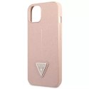 Guess GUHCP13SPSATLP iPhone 13 mini 5,4" étui rigide rose / rose SaffianoTriangle Logo