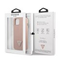 Guess GUHCP13SPSATLP iPhone 13 mini 5,4" étui rigide rose / rose SaffianoTriangle Logo